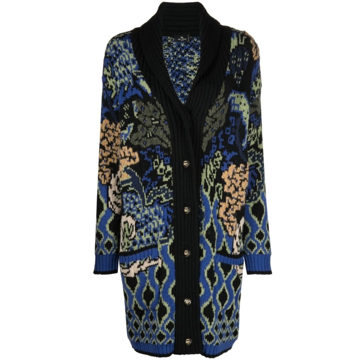 pattern-embroidered cardigan
