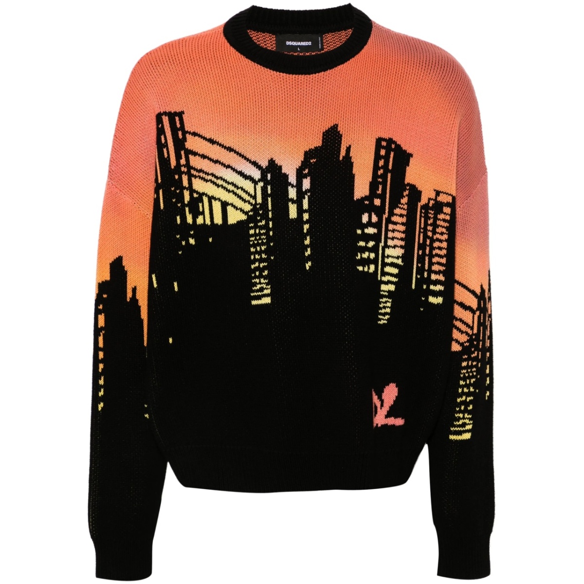 patterned intarsia-knit jumper