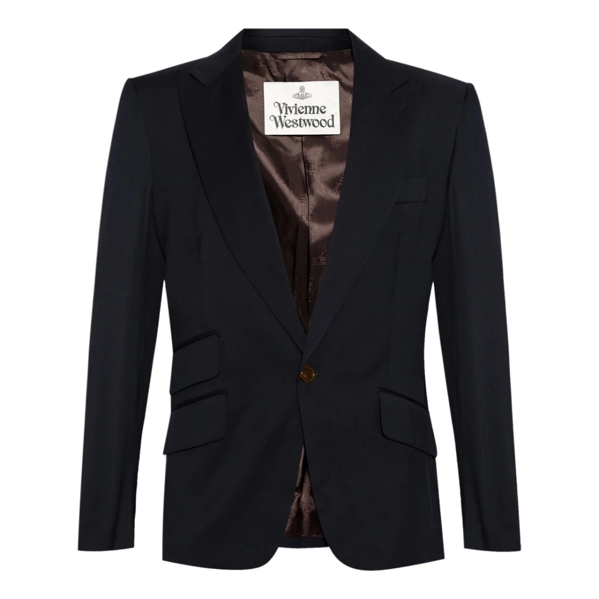 peak-lapel single-breasted blazer