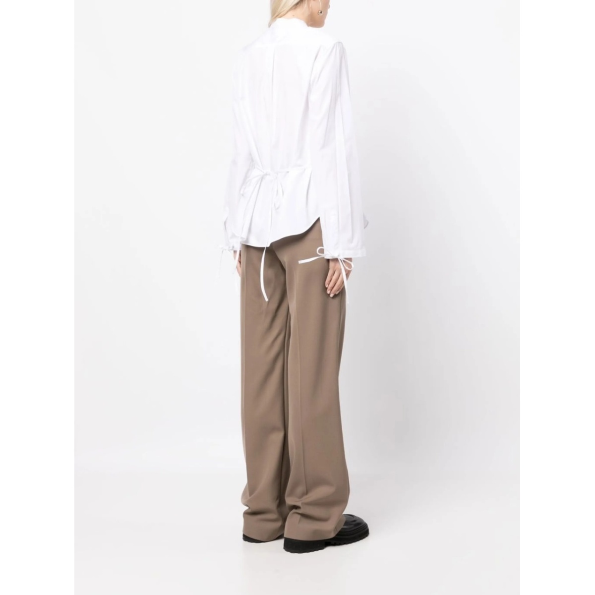 peplum button-up shirt - Img 3