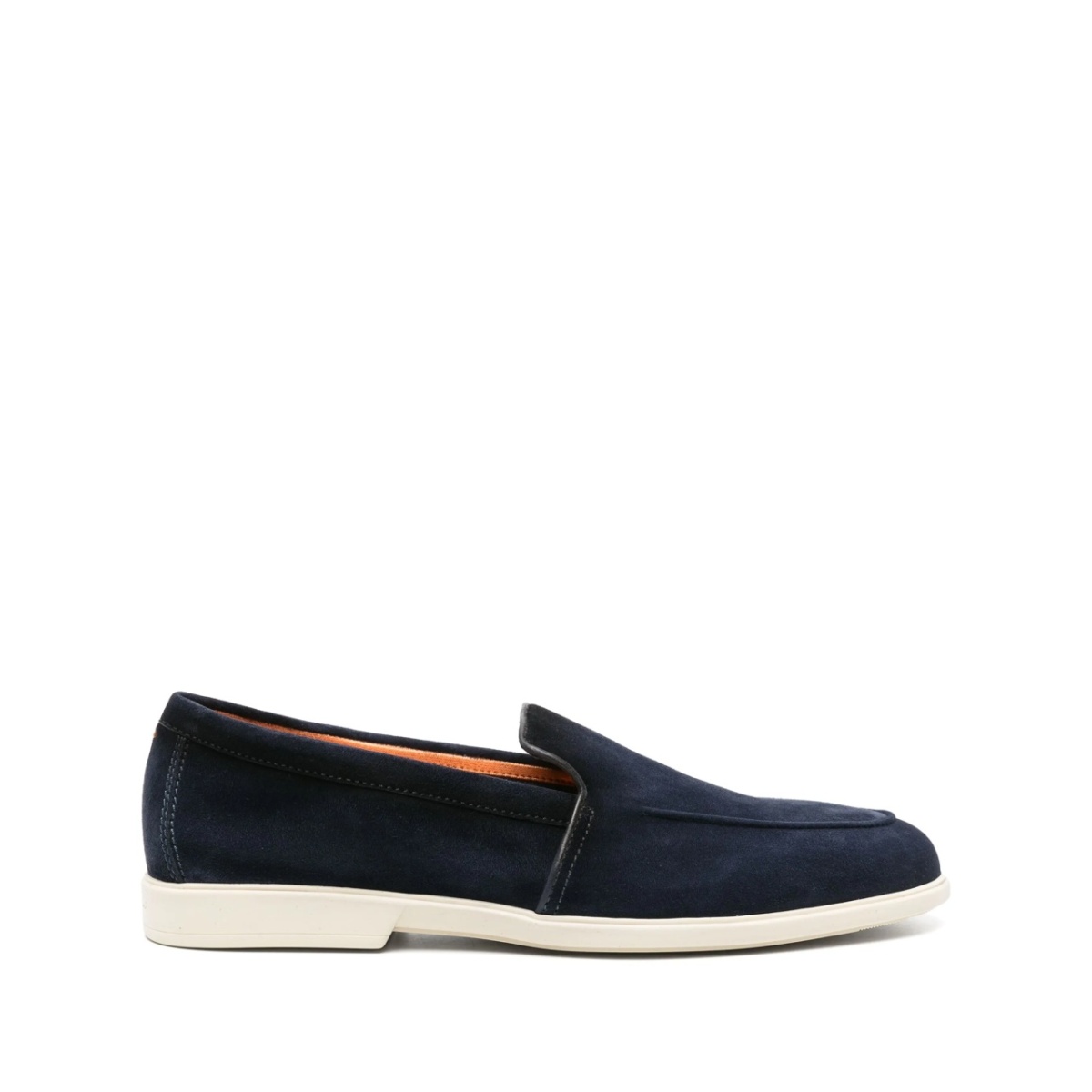 pipe-trim suede loafers
