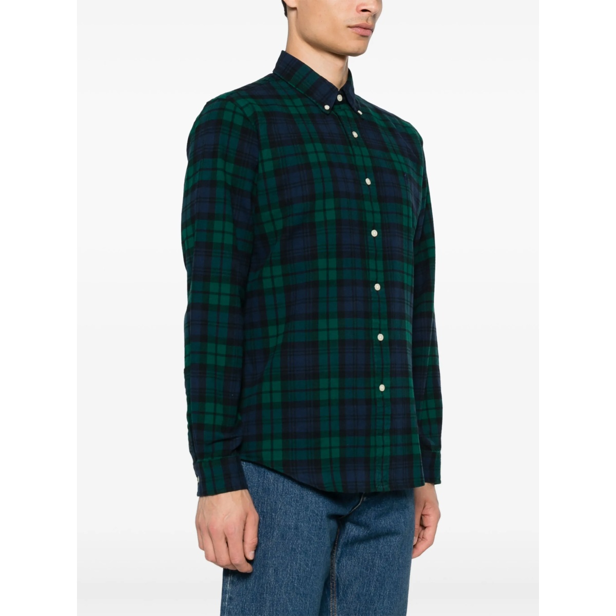 plaid brushed Oxford shirt - Img 3