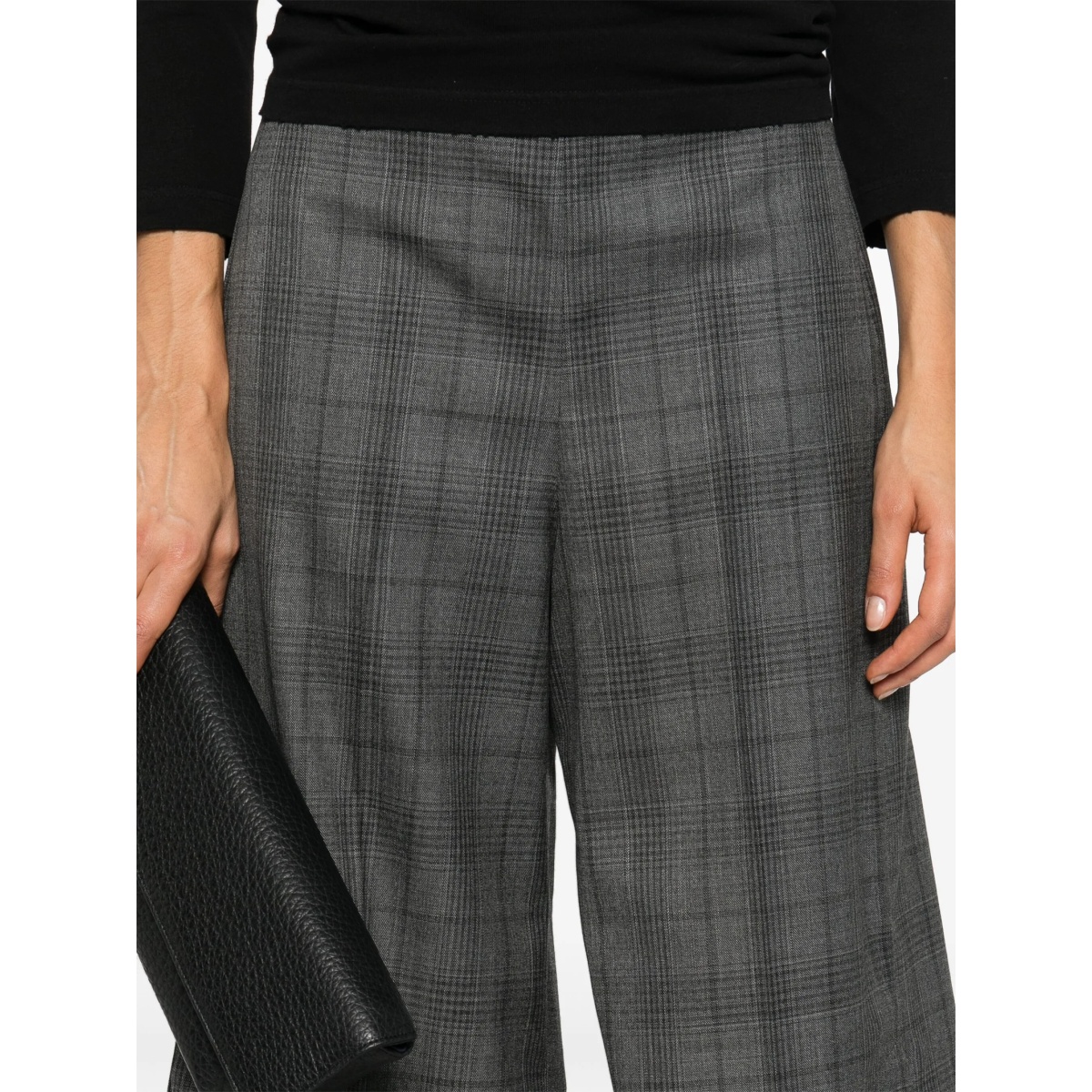 plaid-check cropped trousers - Img 5