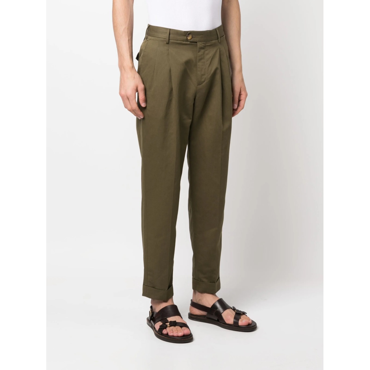 pleat-detail chino trousers - Img 3