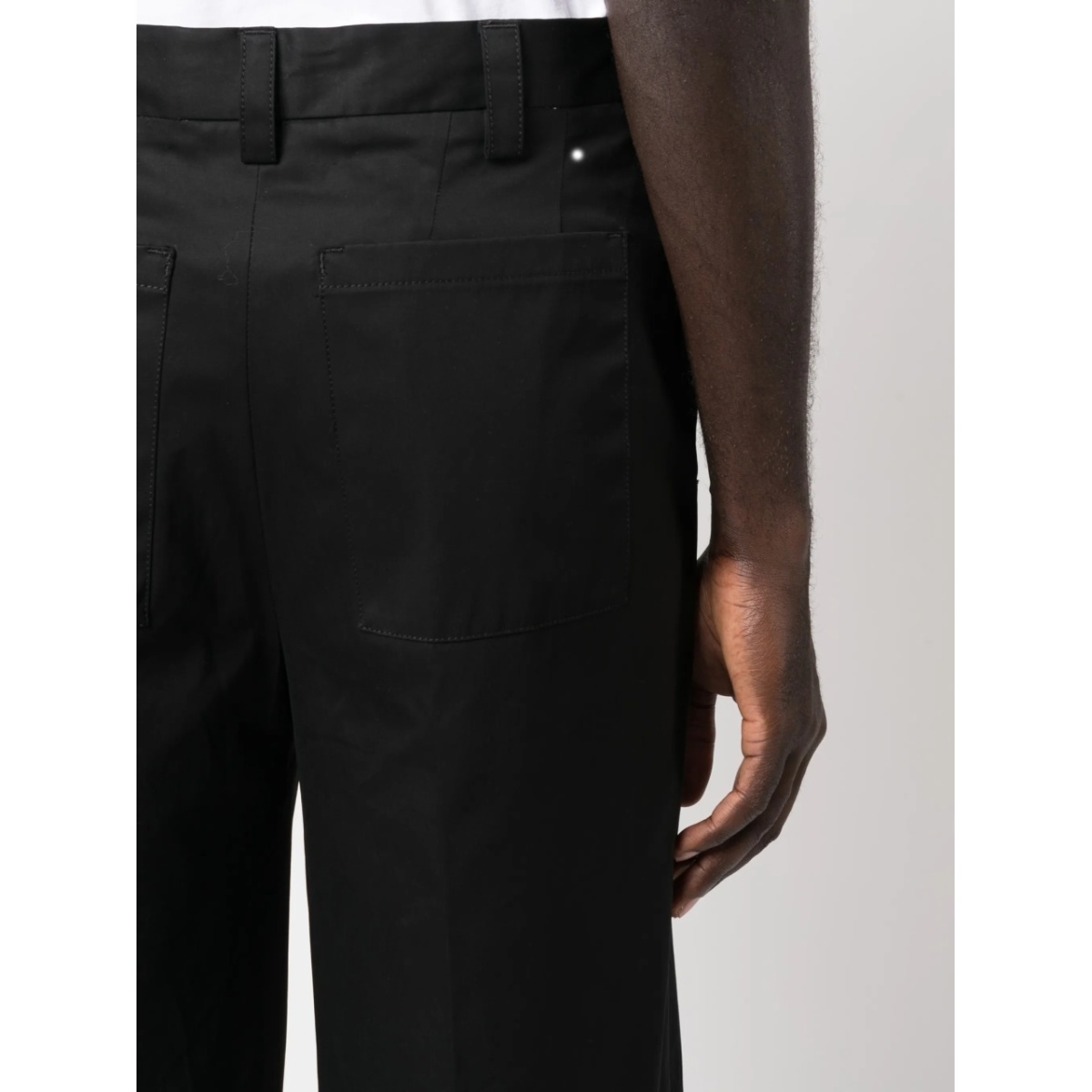 pleated-edge cropped cotton trousers - Img 5