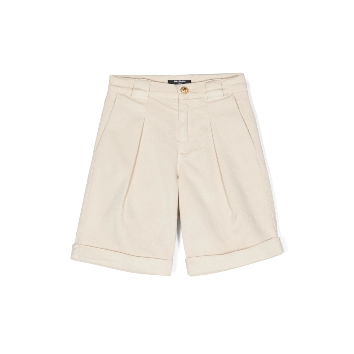 pleated twill tailored shorts