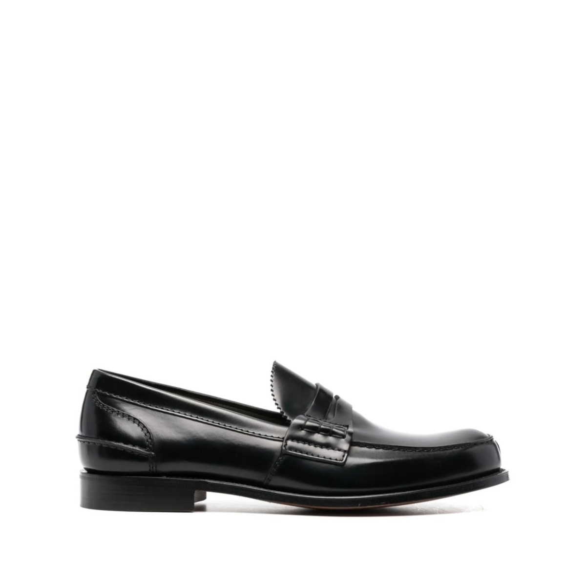 polished-finish round-toe loafers