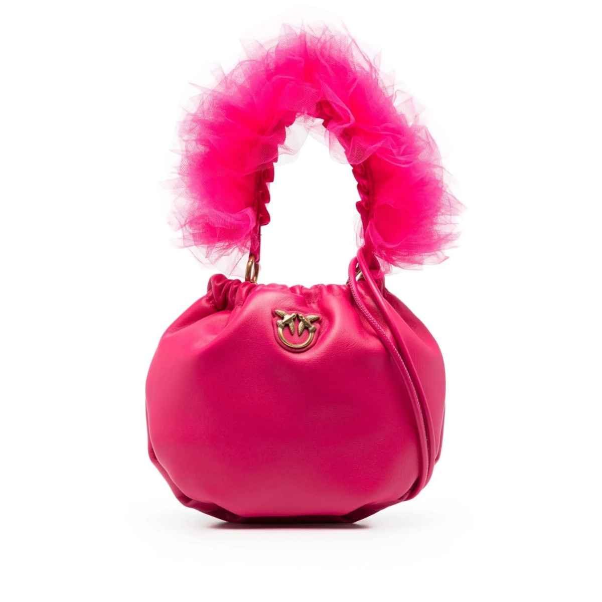 Pouch faux-fur handle tote bag
