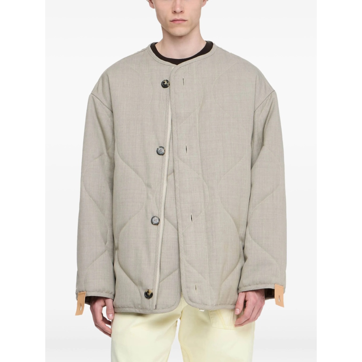 quilted button coat