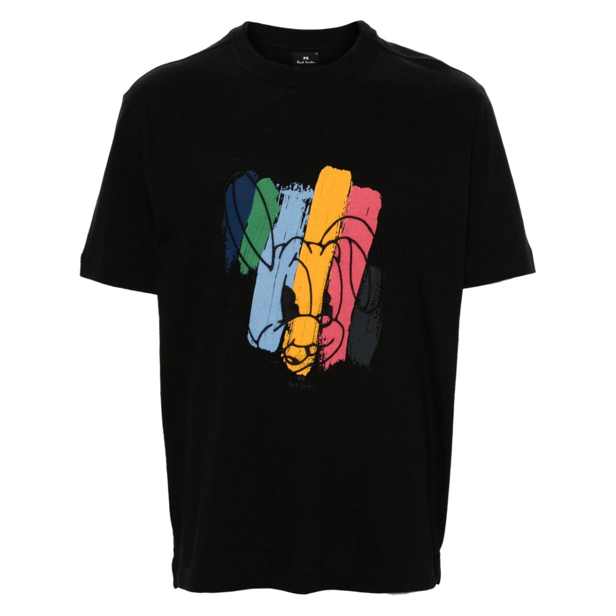 rabbit-embroidered cotton-blend T-shirt