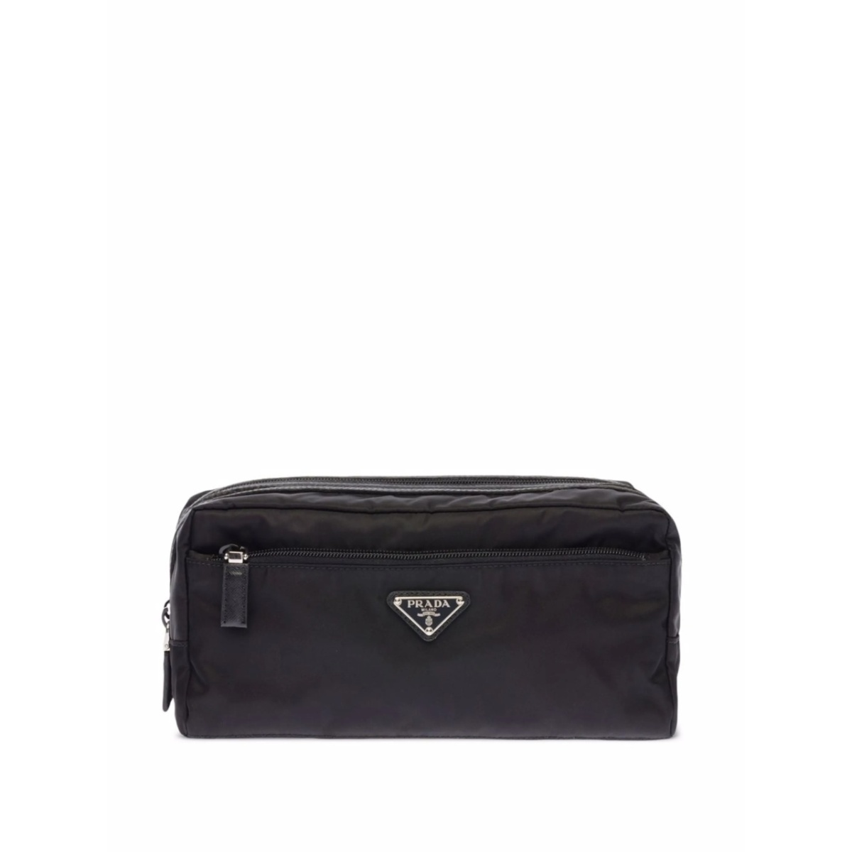 Re-Nylon and leather travel pouch