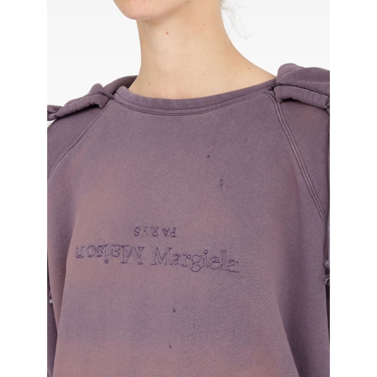 reverse-logo cotton hoodie - Img 4