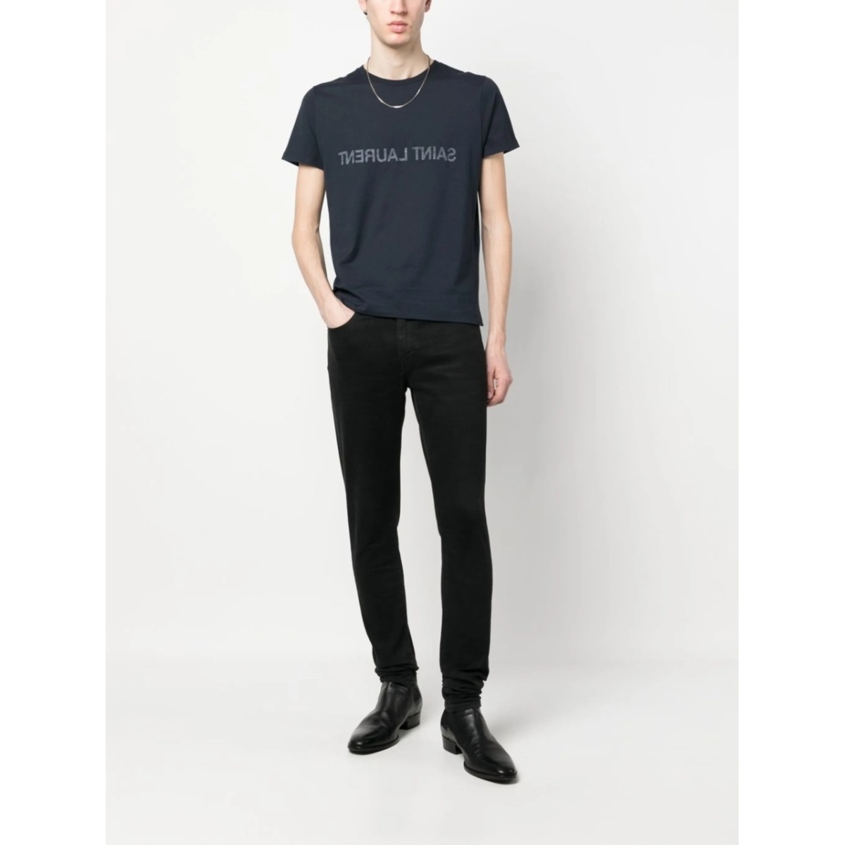 Reverse logo-print cotton T-shirt - Img 2