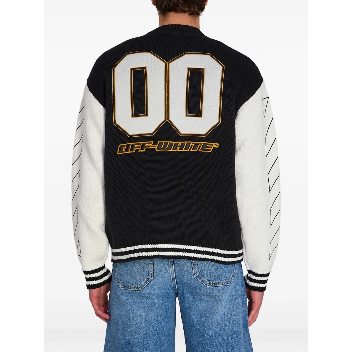 ribbed embroidery varsity cardigan - Img 5