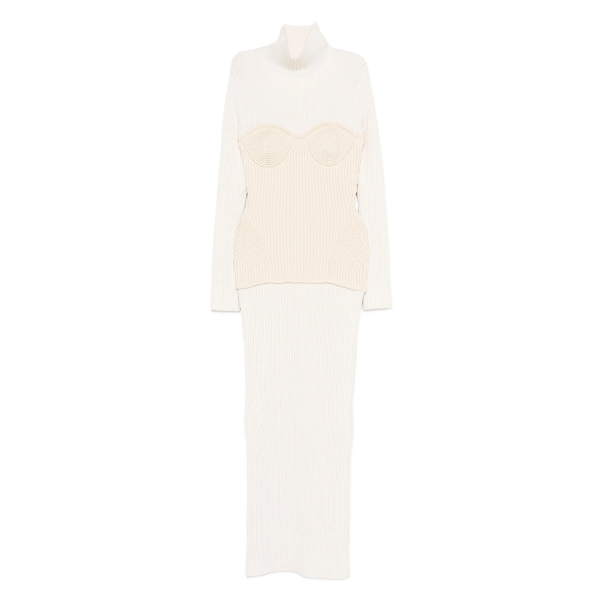 ribbed-knit corset dress