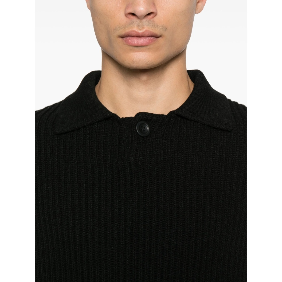 ribbed-knit polo shirt - Img 5