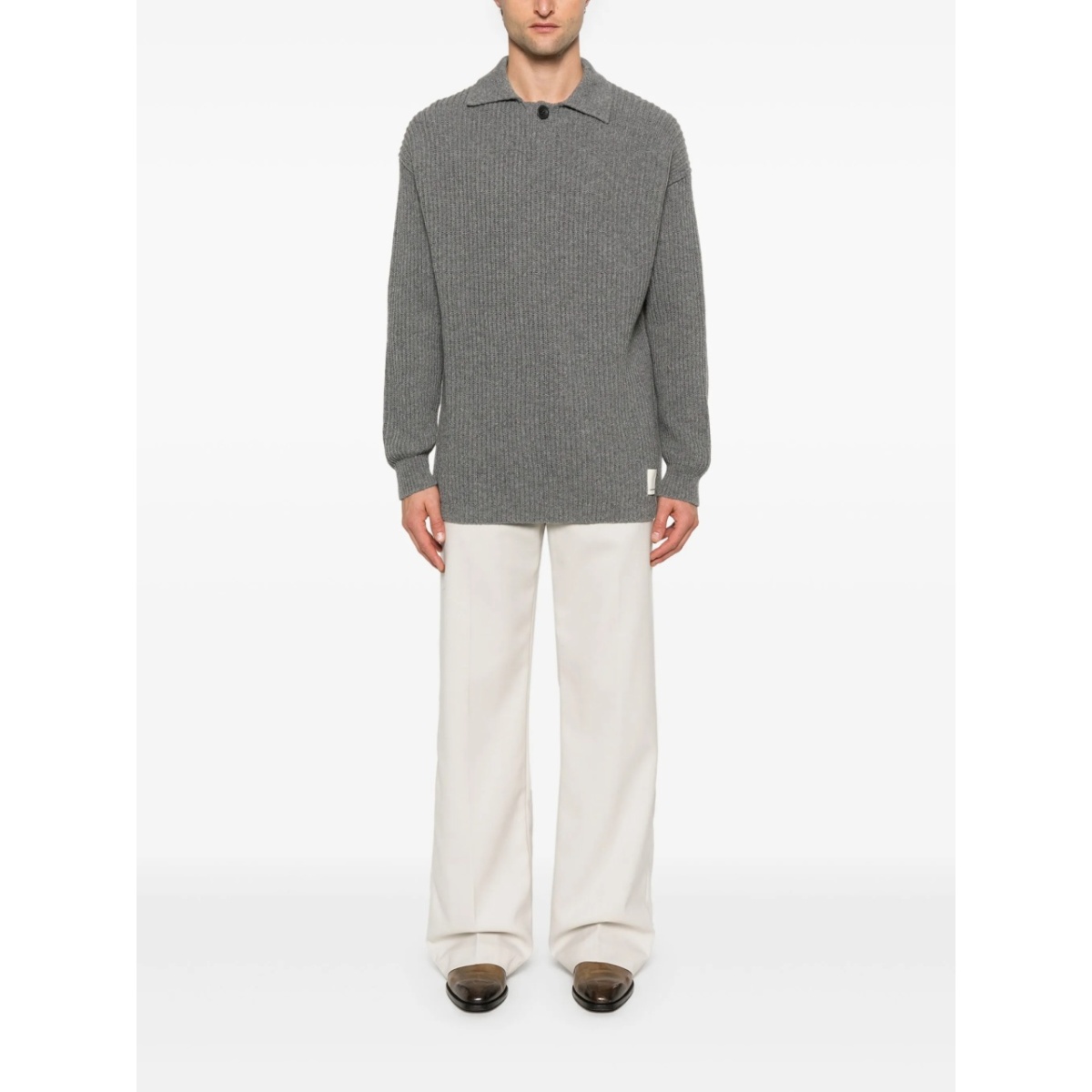 ribbed-knit polo shirt - Img 2