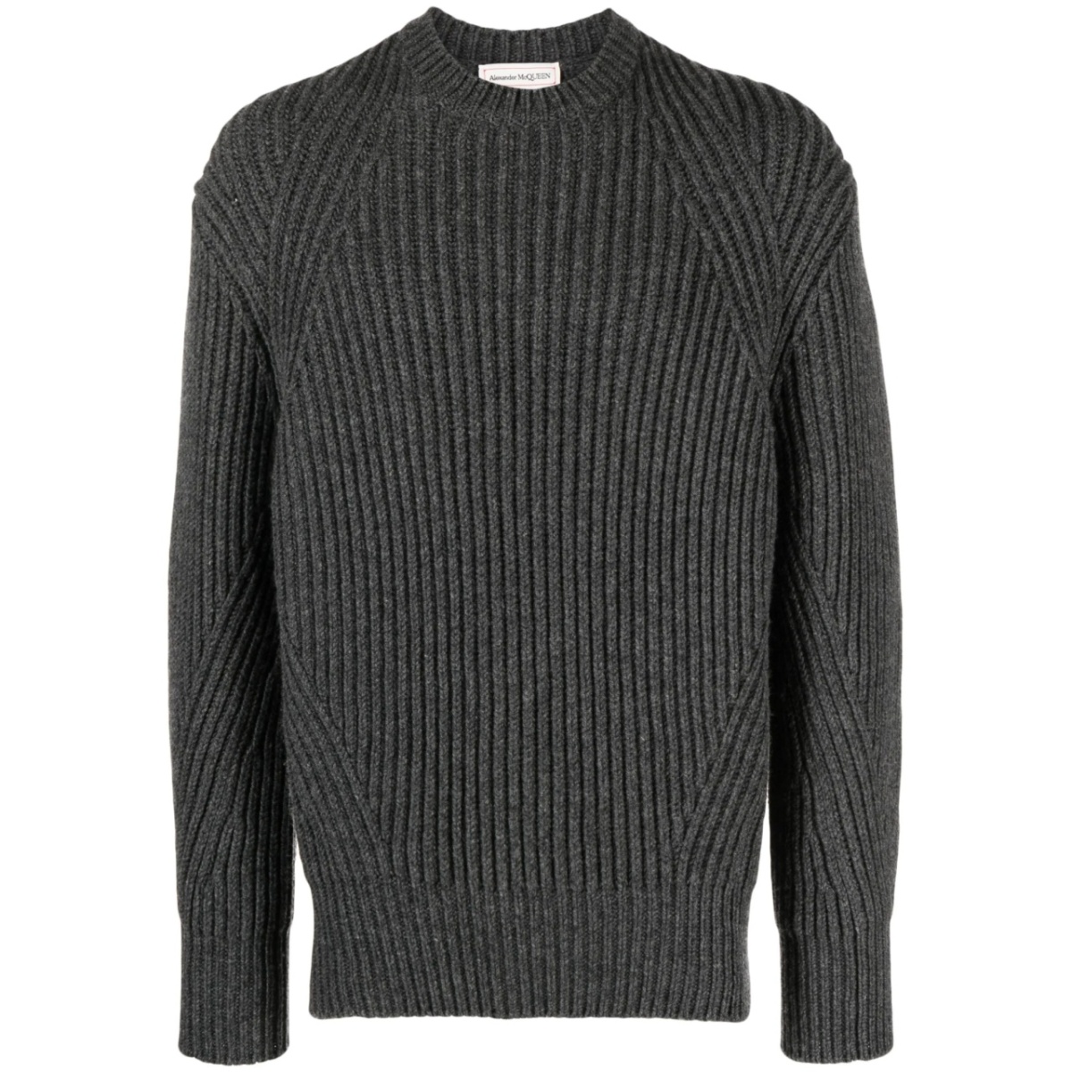 ribbed-knit wool jumper