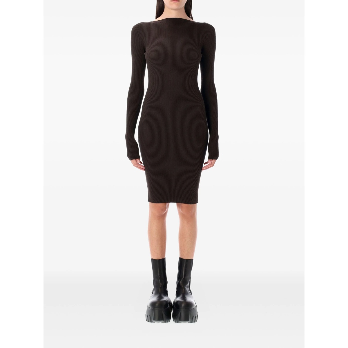 ribbed open-back mini dress