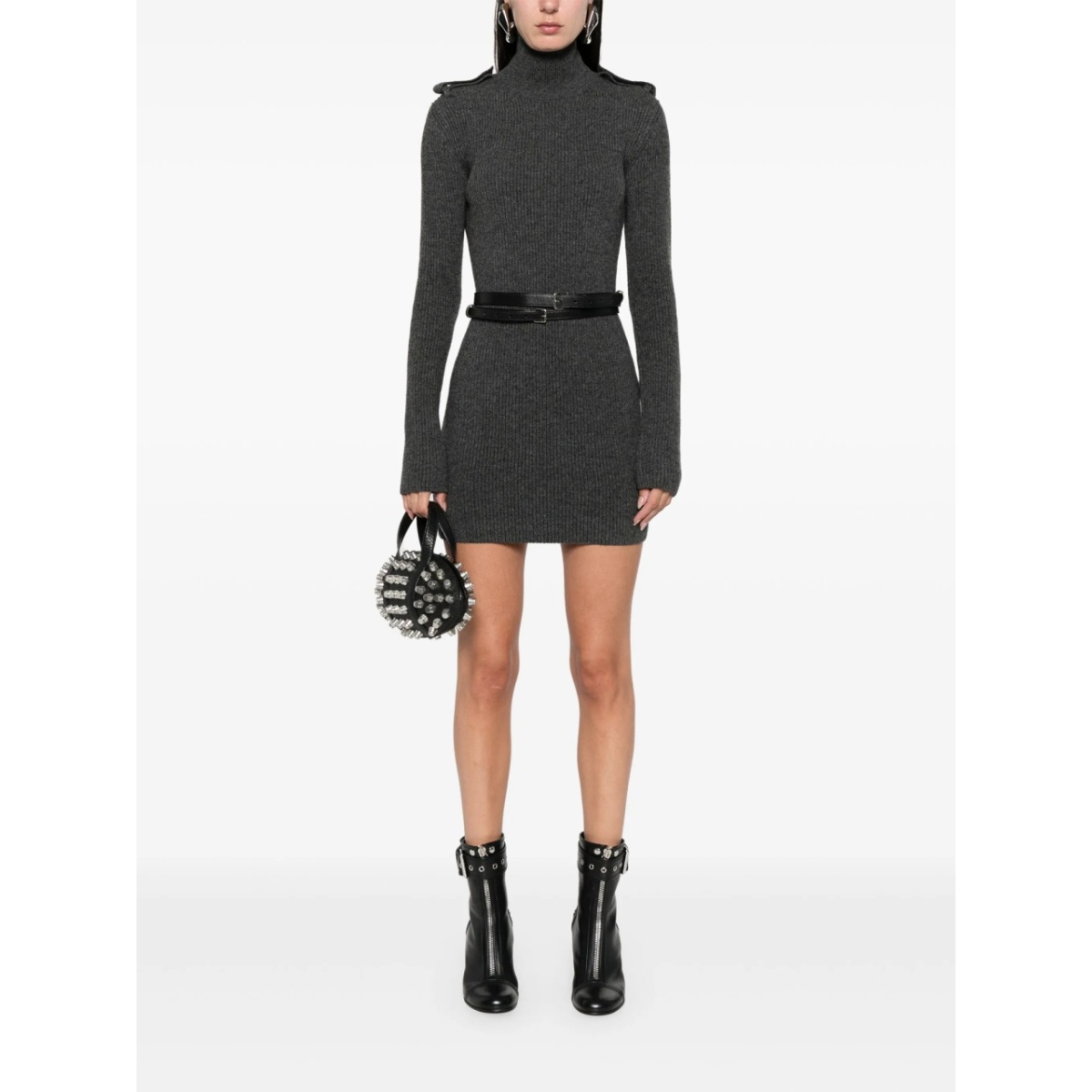 ribbed roll-neck mini dress - Img 2