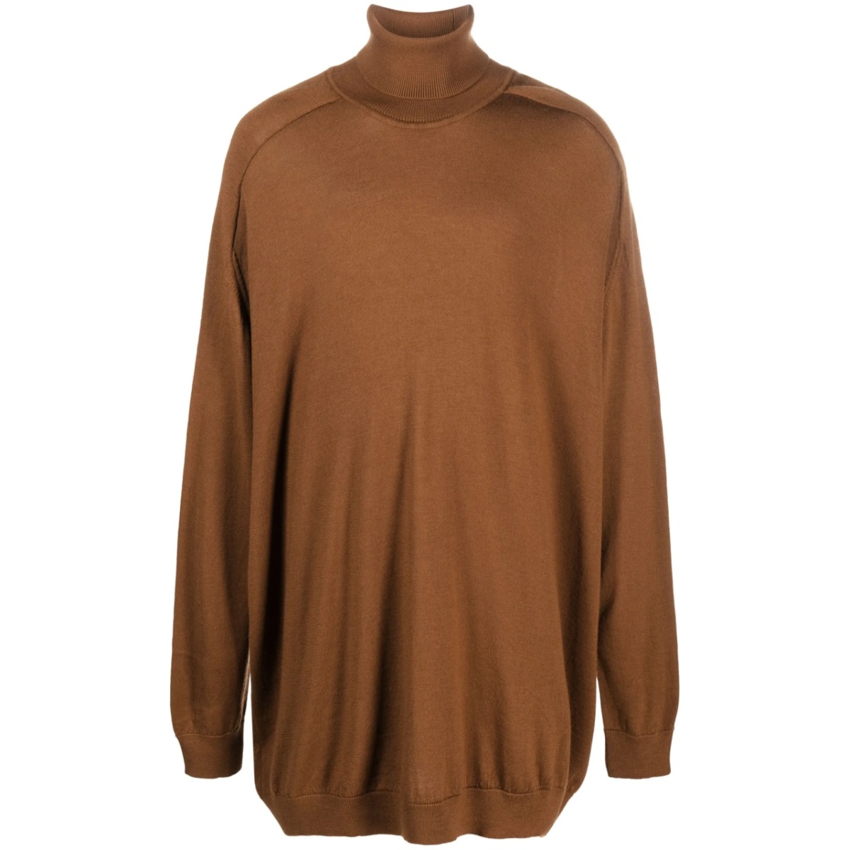 roll-neck longline wool jumper