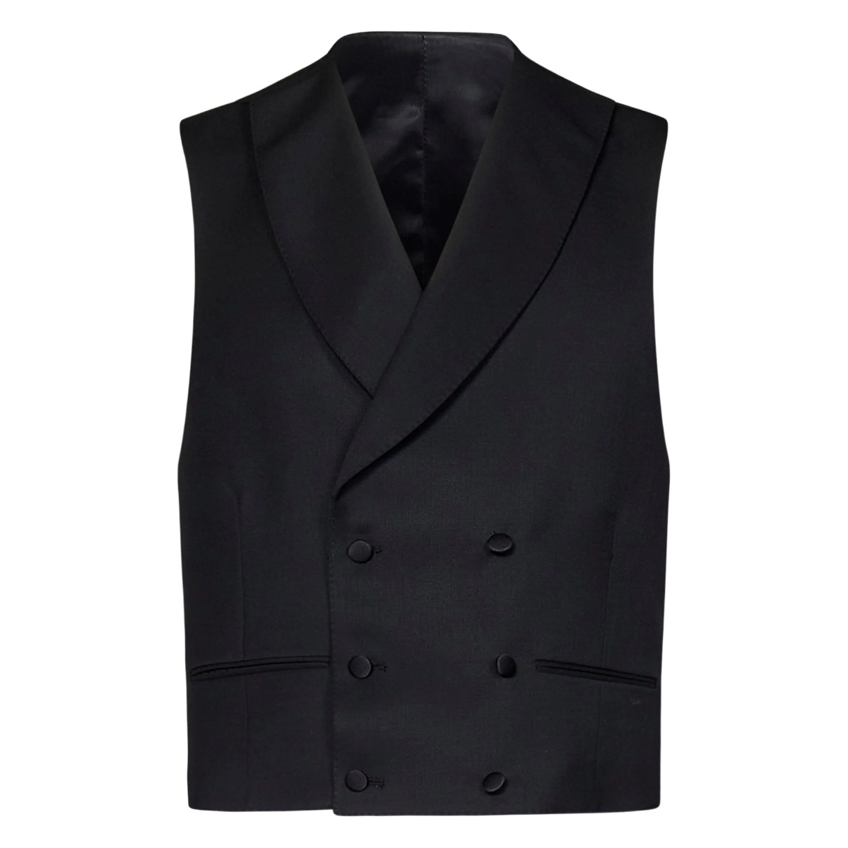 satin-detail single-breasted suit (set of three)