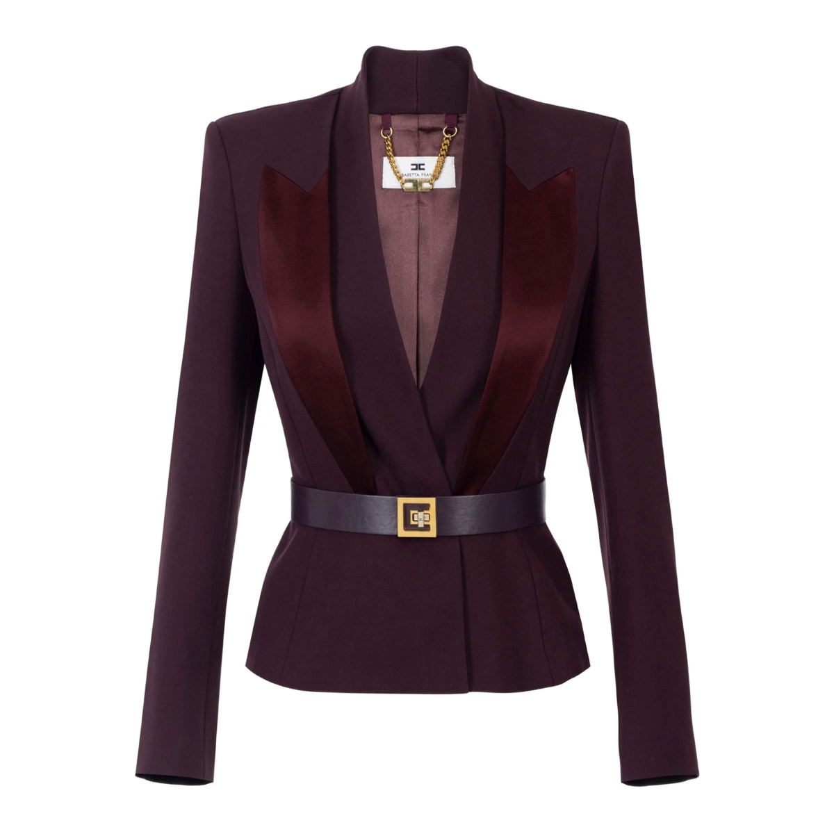 satin-lapel crepe jacket