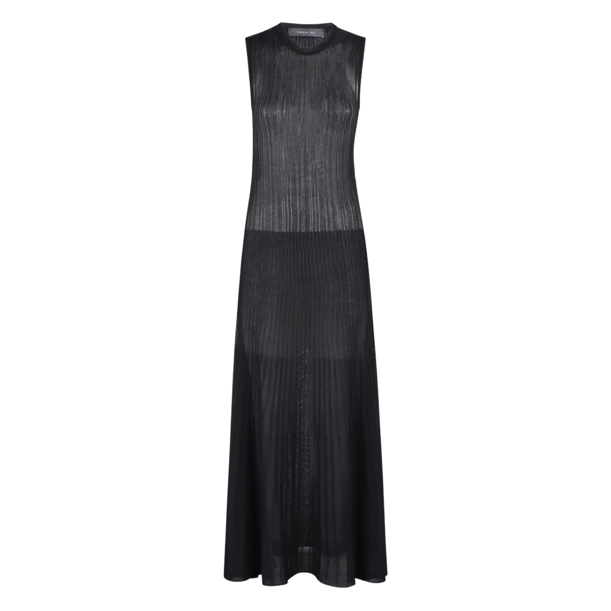 semi-sheer pleated maxidress