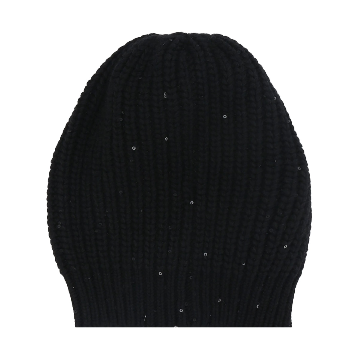 sequin-embellished ribbed-knit beanie