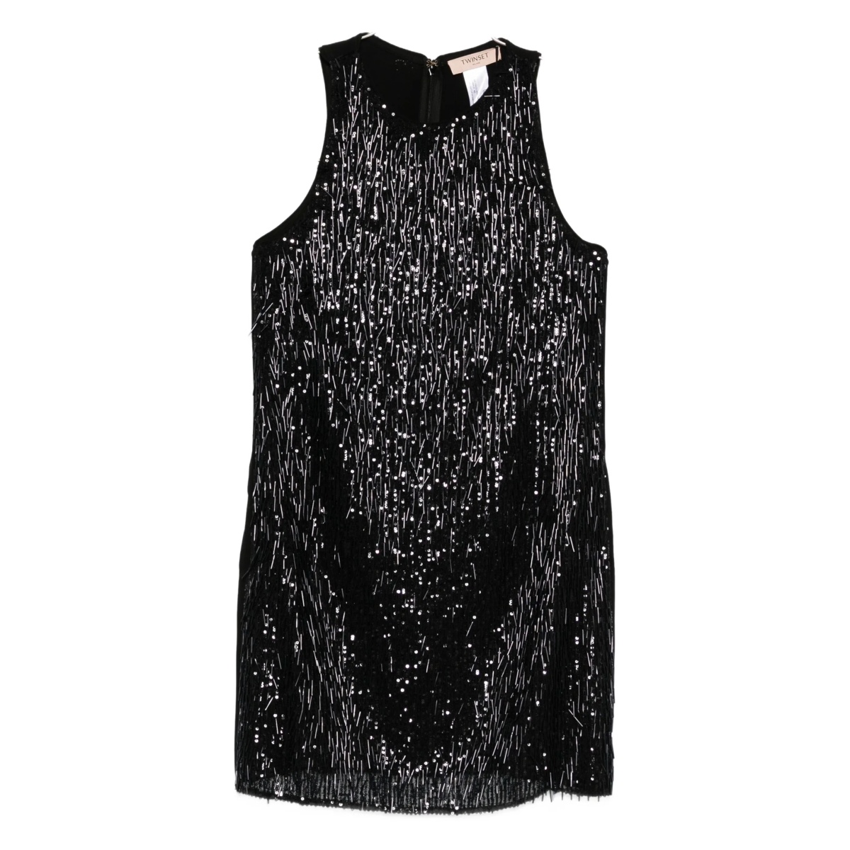 sequinned fringed mini dress