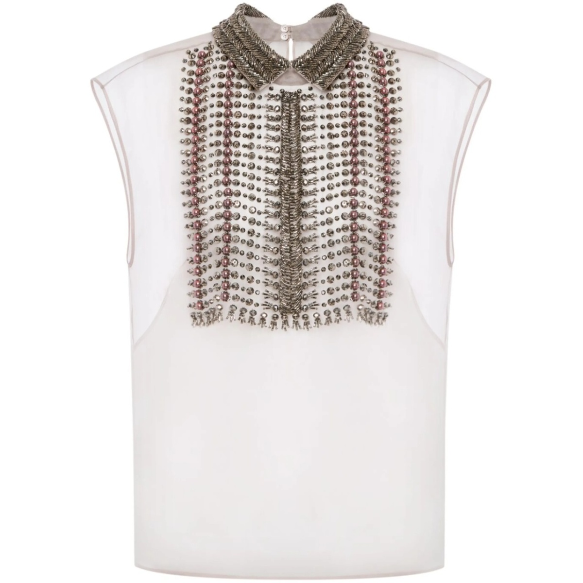 sequinned semi-sheer top