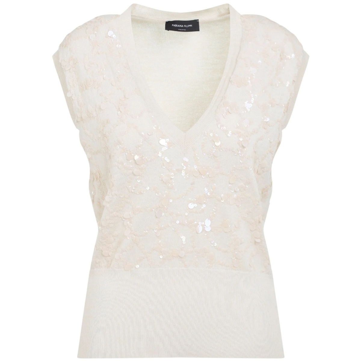 sequinned sleeveless blouse