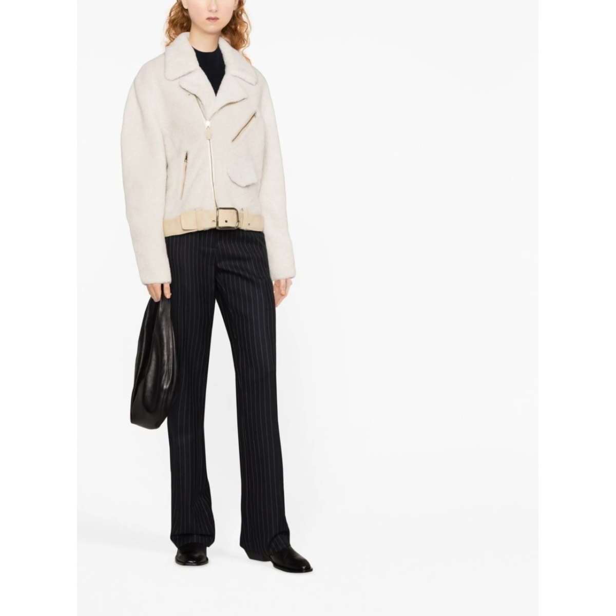 shearling biker jacket - Img 2