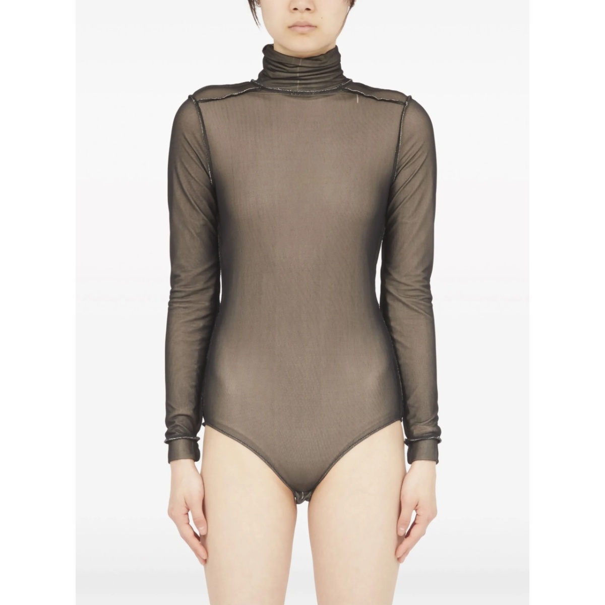 sheer long-sleeve jersey bodysuit - Img 3