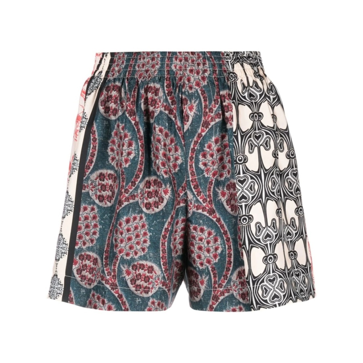 silk graphic-print shorts