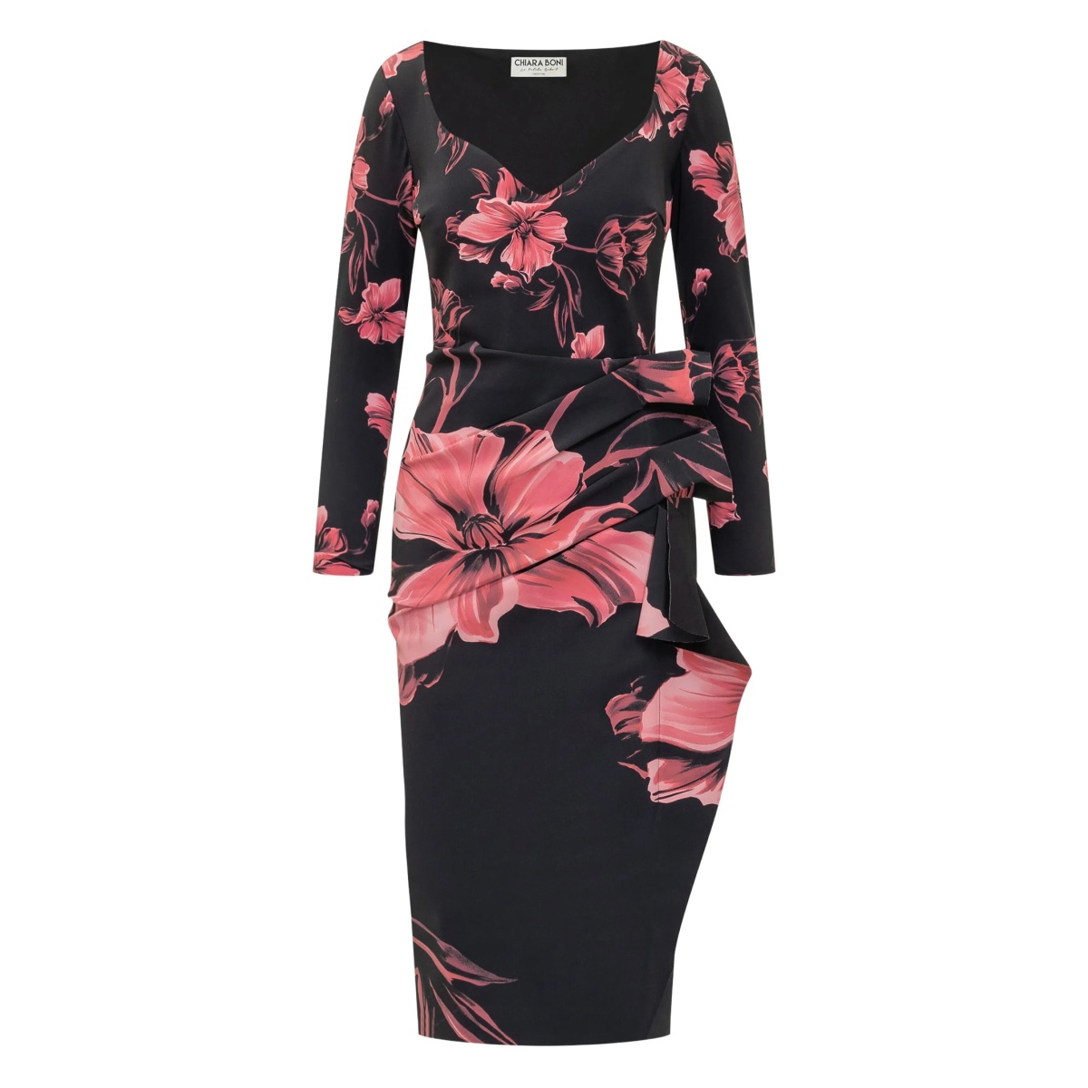 Silvheart floral-print draped midi dress