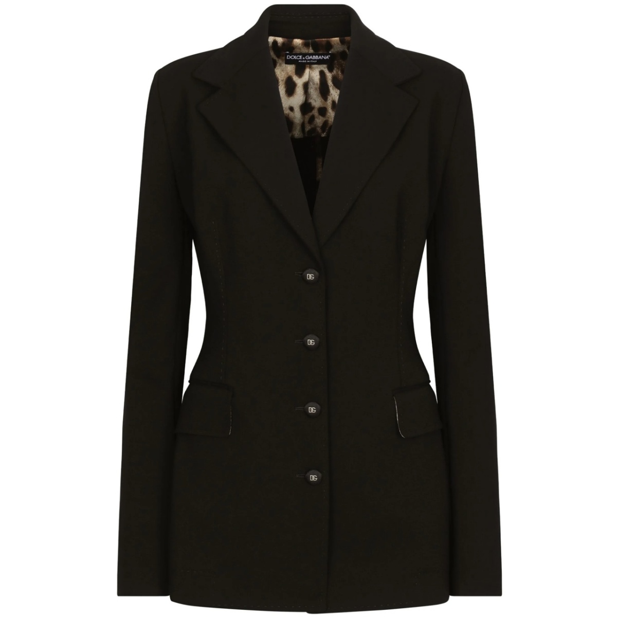 single-breasted fitted-waistline blazer