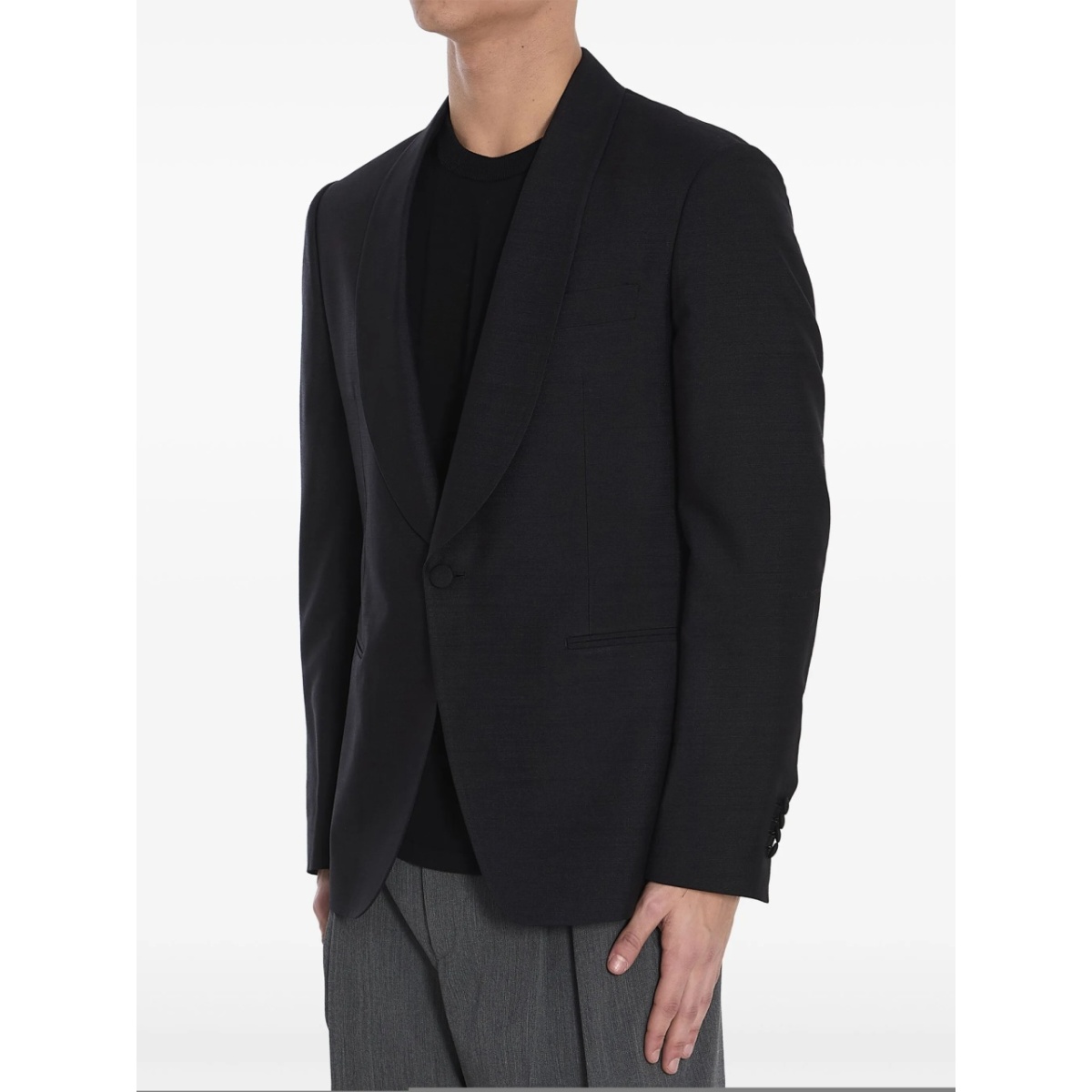 single-breasted silk blazer - Img 2