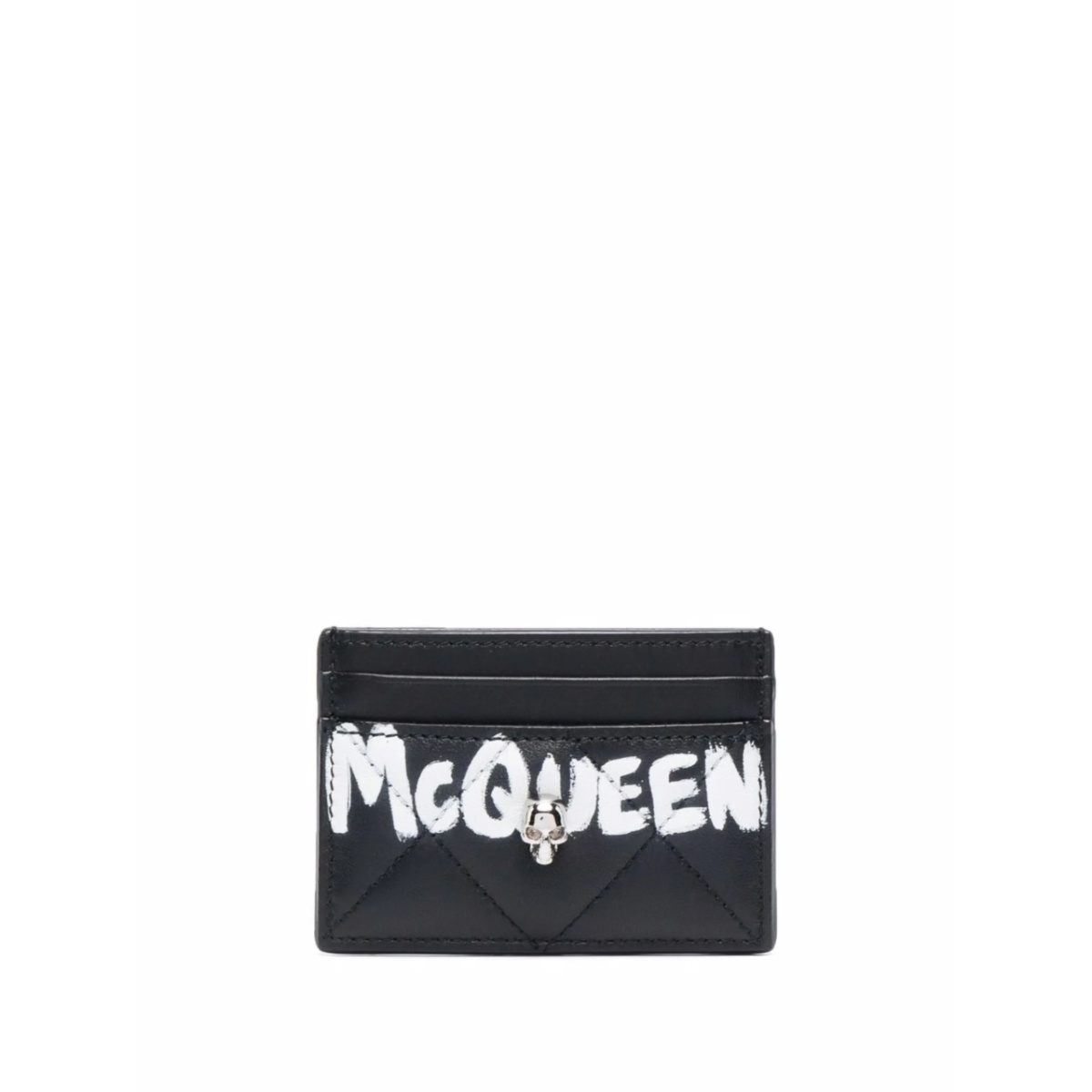 skull-embellishment quilted wallet