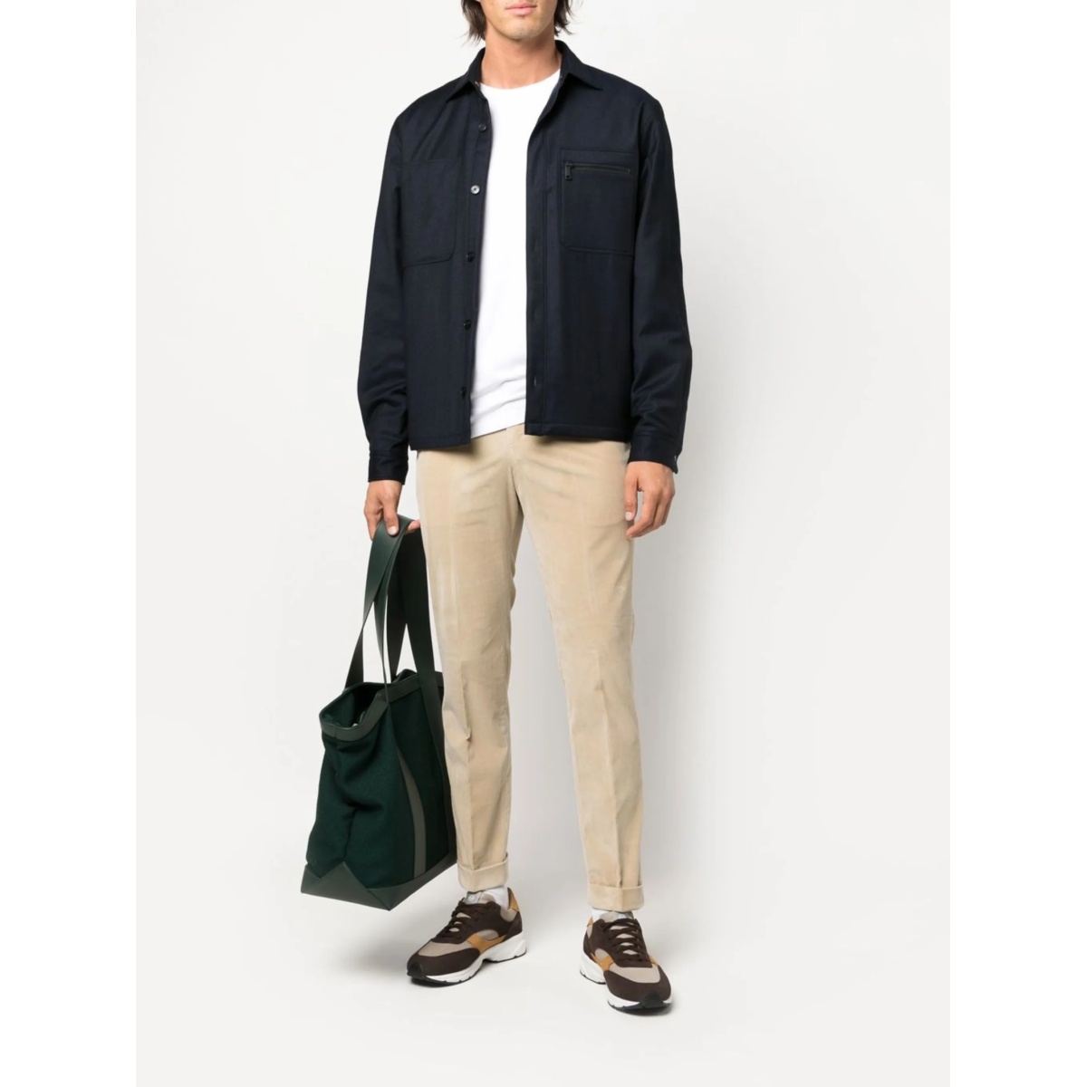 slim-cut corduroy trousers - Img 2
