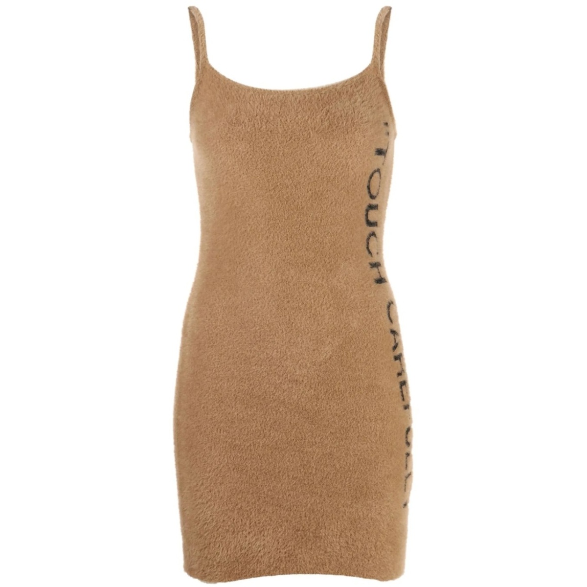 slogan detail fuzzy mini dress