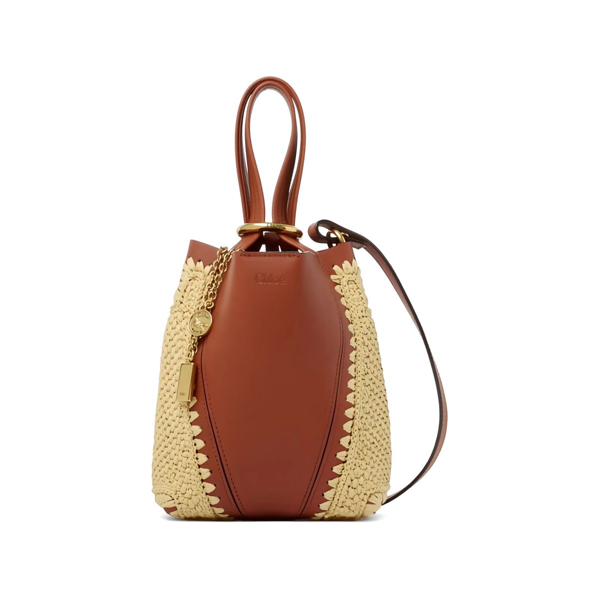 small Chloé Spin woven-pannels charm-detail bucket bag - Img 2