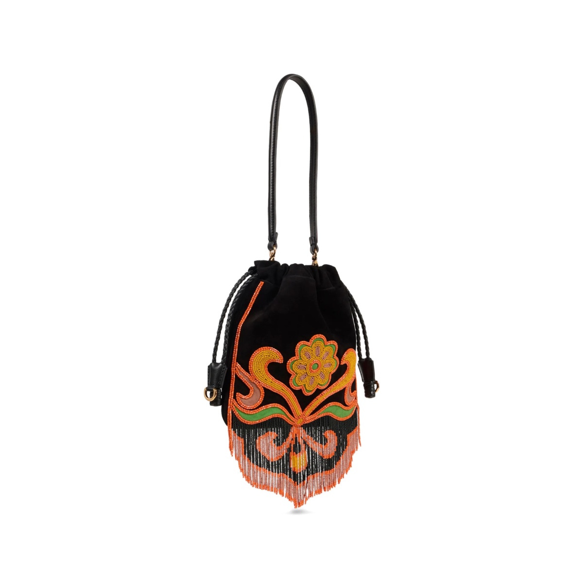 Small Kalispera beads fringes bucket bag - Img 4