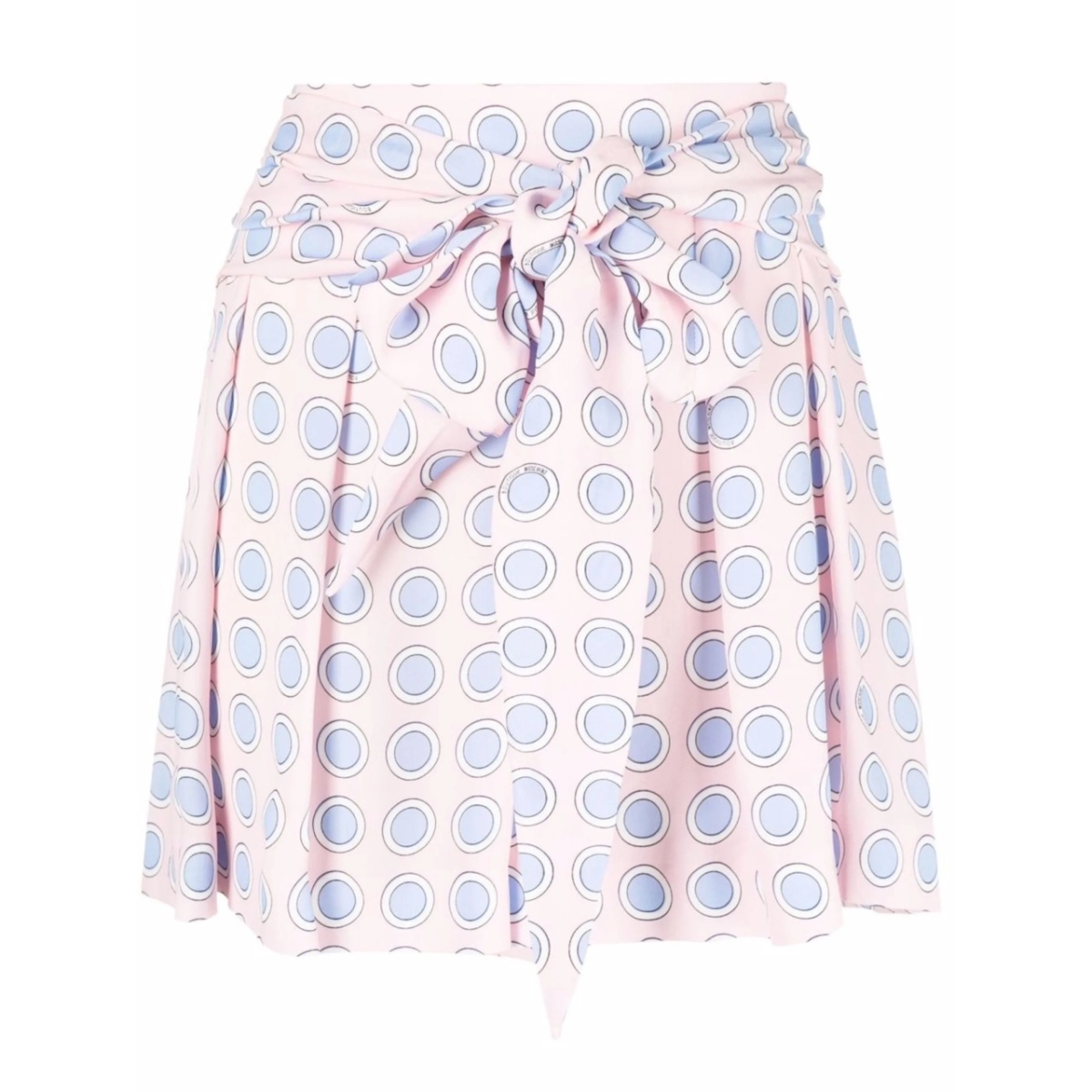 spot-print tied-waist shorts