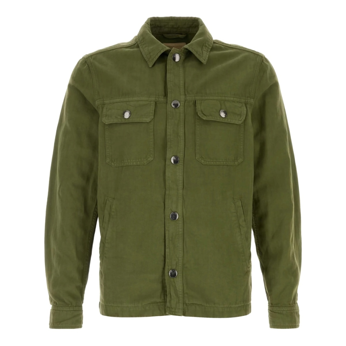 spread-collar denim jacket