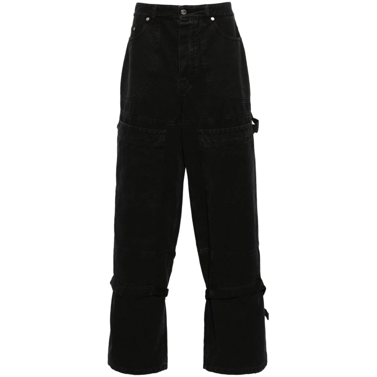 strap-detailing canvas carpenter trousers