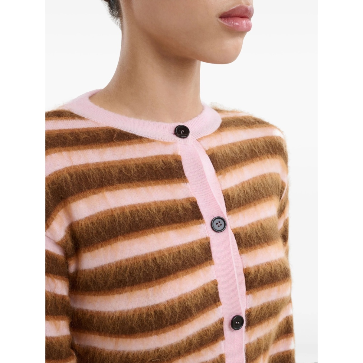 striped brushed wool cardigan - Img 5