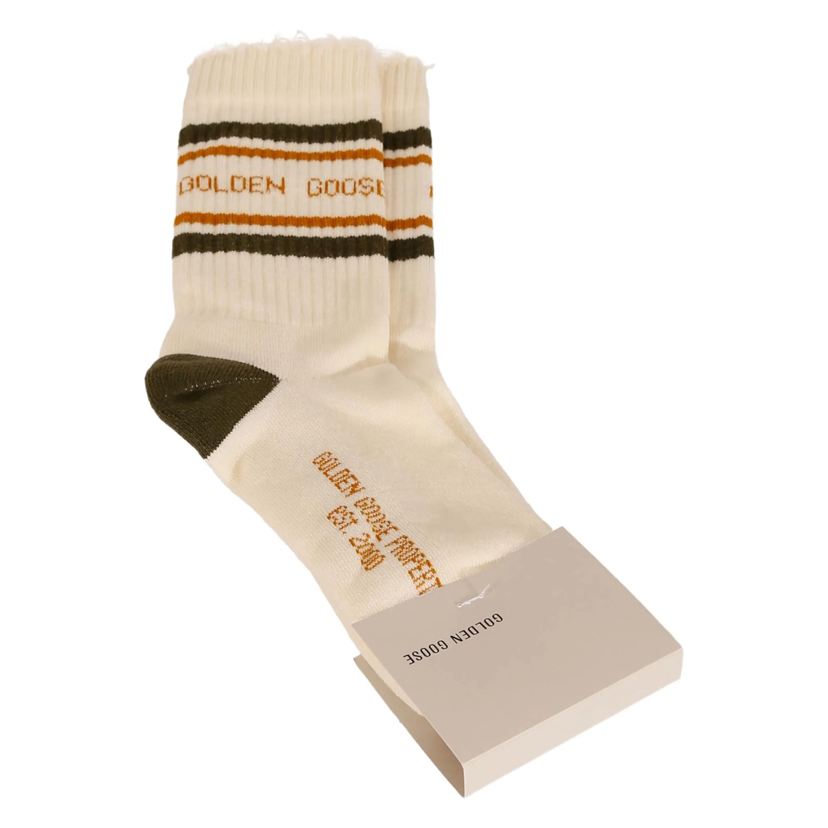 striped frayed-edge socks