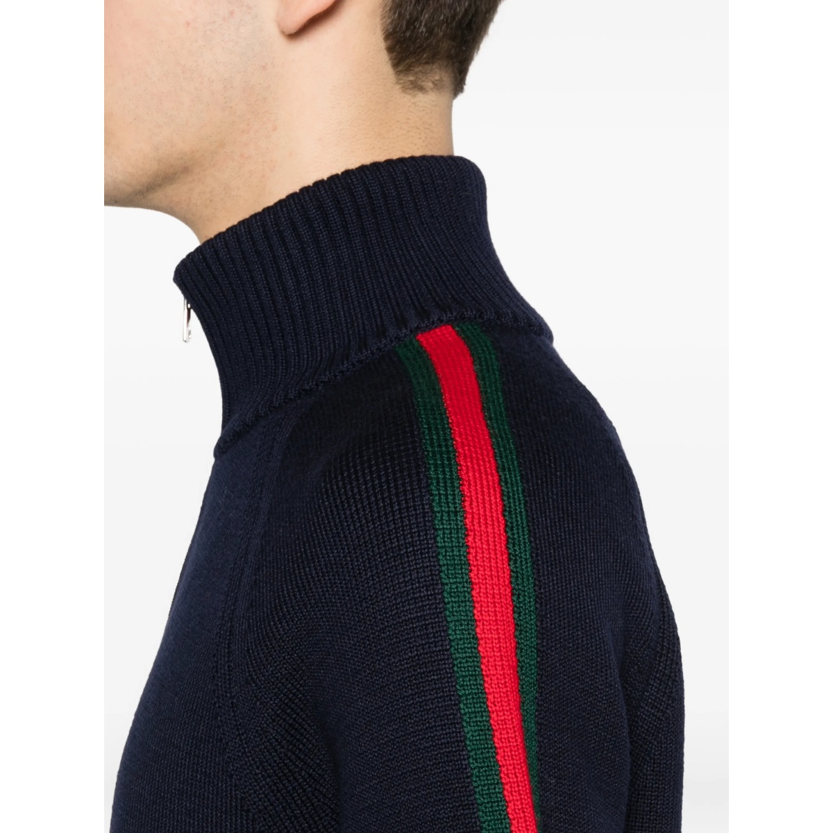 striped zip-up cardigan - Img 5