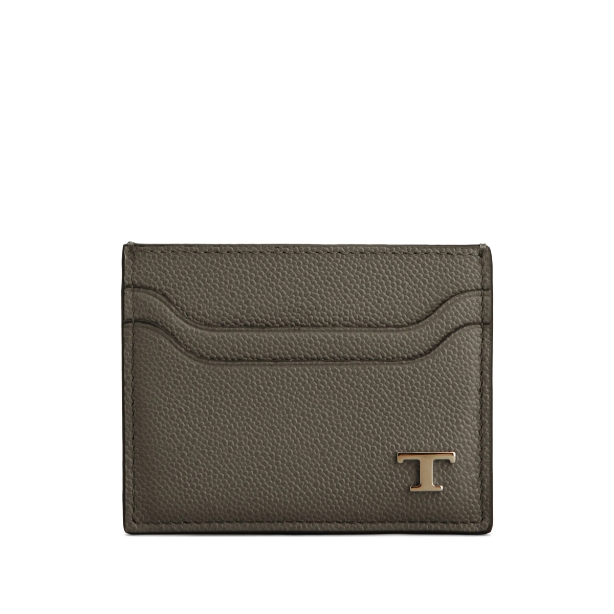 T-logo leather card holder